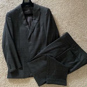 Dark grey plaid suit by Loropiana